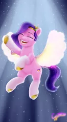 Size: 1893x3466 | Tagged: safe, artist:littleghostieboo, derpibooru import, pipp petals, glowin' up, my little pony: a new generation, concert, g5, image, png, singing, solo