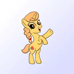Size: 1024x1024 | Tagged: safe, artist:sundust, derpibooru import, oc, unofficial characters only, pony, unicorn, bipedal, cutie mark, female, gradient background, horn, image, jumping, looking at you, mare, open mouth, png, raised hoof, raised hooves, simple background, smiling, solo, unicorn oc