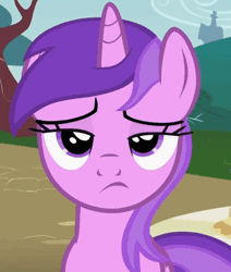 Size: 402x473 | Tagged: safe, artist:spyro1997, derpibooru import, screencap, amethyst star, pony, unicorn, season 2, the mysterious mare do well, amethyst star is not amused, animated, disappointed, expressions, gif, image, reaction image, seriously, solo, upset