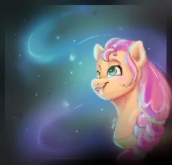 Size: 900x859 | Tagged: safe, artist:avui, derpibooru import, sunny starscout, pony, g5, image, jpeg, space, stars