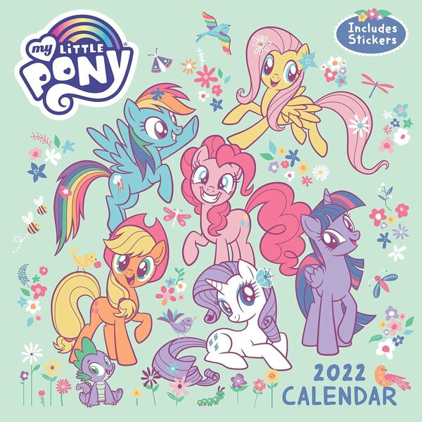 Size: 1400x1400 | Tagged: safe, derpibooru import, applejack, fluttershy, pinkie pie, rainbow dash, rarity, spike, twilight sparkle, twilight sparkle (alicorn), alicorn, bee, bird, butterfly, caterpillar, dragon, dragonfly, earth pony, insect, pegasus, unicorn, 2022, apple, applejack's hat, baby, baby dragon, calendar, cowboy hat, cute, dashabetes, diapinkes, flower, flower in hair, food, hasbro is trying to murder us, hat, image, jackabetes, jpeg, mane seven, mane six, merchandise, my little pony logo, raribetes, shyabetes, spikabetes, stock vector, twiabetes