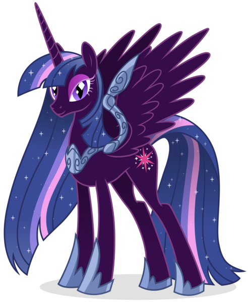 Size: 3580x4370 | Tagged: safe, artist:cirillaq, derpibooru import, twilight sparkle, twilight sparkle (alicorn), alicorn, pony, image, nightmare twilight, nightmarified, png, simple background, solo, transparent background