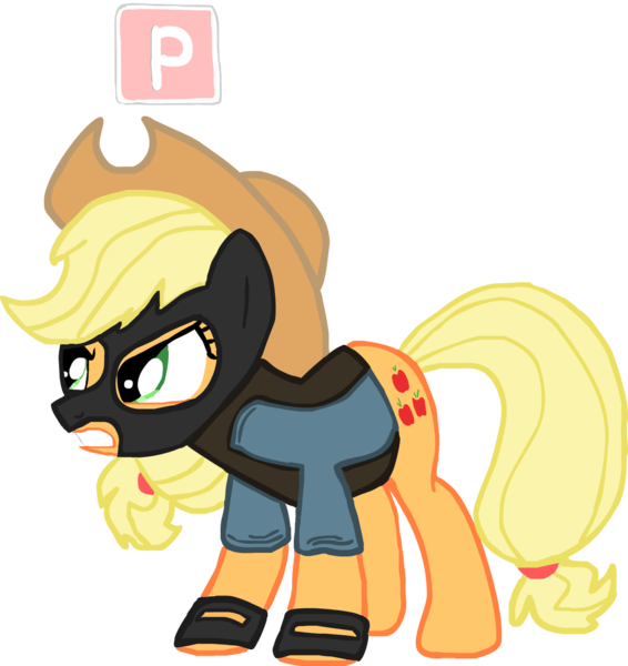 Size: 1182x1253 | Tagged: safe, artist:appl3jack, applejack, earth pony, pony, 3d, angry, clothes, counter-strike, female, gmod, image, png, simple background, solo, terrorist, transparent background, trouble in terrorist town