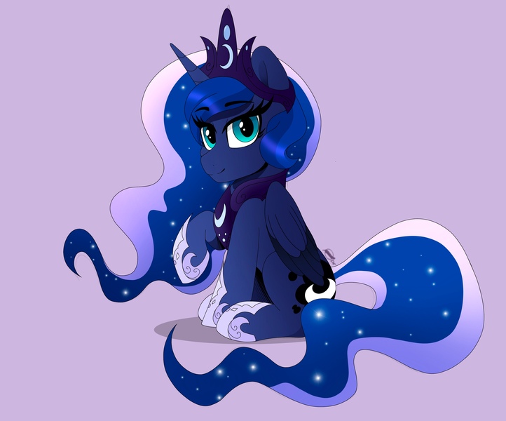 Size: 3783x3142 | Tagged: safe, artist:rand-dums, derpibooru import, princess luna, alicorn, pony, female, image, jewelry, jpeg, raised hoof, regalia, simple background, solo