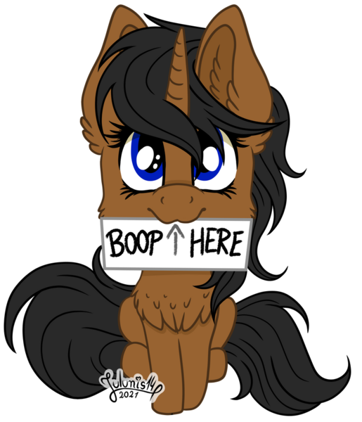 Size: 828x965 | Tagged: safe, artist:julunis14, derpibooru import, oc, oc:nurse haywick, unicorn, boop request, chest fluff, commission, ear fluff, high res, image, looking at you, mouth hold, png, simple background, sitting, transparent background, ych result