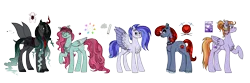 Size: 12000x4000 | Tagged: safe, artist:queenderpyturtle, derpibooru import, oc, unnamed oc, unofficial characters only, changepony, earth pony, hybrid, pegasus, pony, absurd resolution, adoptable, female, image, mare, png, simple background, transparent background