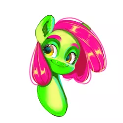 Size: 1000x1000 | Tagged: safe, artist:mayslost, derpibooru import, oc, earth pony, pony, bust, cute, green, image, pink hair, png, random, smiling, yellow eyes