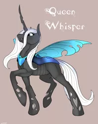 Size: 791x1000 | Tagged: safe, artist:backlash91, derpibooru import, changeling queen oc, oc, oc:whisper, changeling, changeling queen, fallout equestria, fanfic:fallout equestria: the chrysalis, fanfic art, female, image, peytral, png, solo