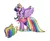 Size: 1275x1038 | Tagged: safe, artist:naokomullally, official, twilight sparkle, twilight sparkle (alicorn), alicorn, big crown thingy, clothes, colored wings, concept art, crown, dress, element of magic, image, jewelry, jpeg, multicolored wings, rainbow wings, regalia, shoes, simple background, solo, toy design, white background, wings