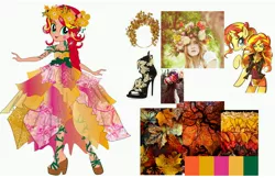 Size: 5100x3300 | Tagged: safe, artist:cimmi cumes, official, sunset shimmer, pony, equestria girls, legend of everfree, concept art, crystal gala, crystal gala dress, flower, flower in hair, human ponidox, image, jpeg, photo, self ponidox