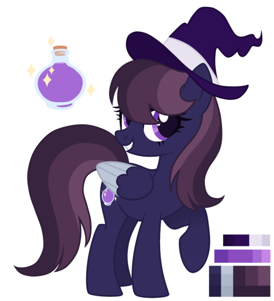 Size: 2100x2300 | Tagged: safe, artist:magicuniclaws, derpibooru import, oc, pegasus, pony, female, hat, image, mare, png, simple background, solo, transparent background, witch hat