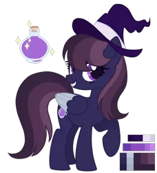 Size: 2100x2300 | Tagged: safe, artist:magicuniclaws, derpibooru import, oc, pegasus, pony, female, hat, image, mare, png, simple background, solo, transparent background, witch hat