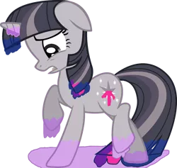 Size: 1280x1211 | Tagged: safe, artist:tamalesyatole, artist:wardex101, derpibooru import, edit, twilight sparkle, pony, unicorn, the crystal empire, color loss, discorded, discorded twilight, female, image, mare, png, raised hoof, shocked, simple background, solo, transparent background, unicorn twilight, vector