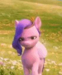 Size: 236x282 | Tagged: safe, derpibooru import, screencap, pipp petals, my little pony: a new generation, spoiler:my little pony: a new generation, animated, g5, gif, image, pipp is not amused, solo, unamused