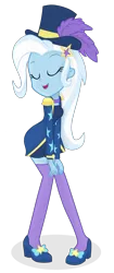 Size: 1080x2579 | Tagged: safe, artist:grapefruit-face, derpibooru import, trixie, equestria girls, equestria girls series, street magic with trixie, spoiler:eqg series (season 2), base used, clothes, dancing, eyes closed, female, fixed, happy, hat, image, open mouth, open smile, png, shoes, simple background, smiling, solo, transparent background, update