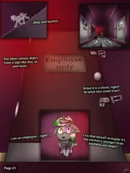 Size: 2601x3464 | Tagged: safe, artist:jesterpi, derpibooru import, oc, oc:jester pi, pegasus, comic:a jester's tale, blood, clothes, comic, door, fear, horn, image, imposing, jpeg, lock, looking up, maid, manehattan, miad outfit, pannels, scared, slice of life, stairs, text, trotting