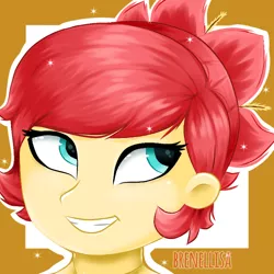 Size: 768x768 | Tagged: safe, artist:twiliysa, derpibooru import, oc, oc:rosa blossomheart, ponified, unofficial characters only, pony, equestria girls, bust, equestria girls-ified, female, grin, image, malaysia, nation ponies, png, portrait, smiling, solo