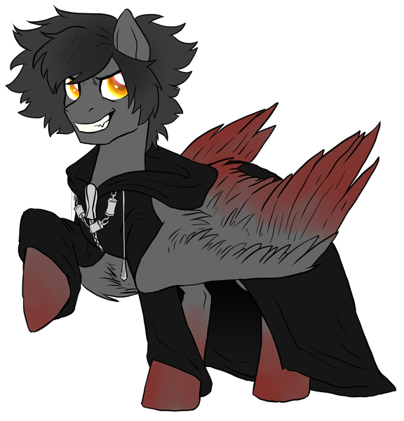 Size: 1659x1727 | Tagged: safe, artist:not-ordinary-pony, derpibooru import, pegasus, pony, fanfic:kingdom hearts of harmony, commission, image, kingdom hearts, kingdom hearts of harmony, male, organization xiii, png, stallion, vanitas