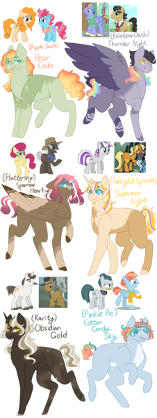 Size: 1280x3405 | Tagged: safe, artist:blackbloodstone, derpibooru import, applejack, bow hothoof, burnt oak, cloudy quartz, cup cake, filthy rich, fluttershy, hondo flanks, igneous rock pie, pear butter, pinkie pie, posey shy, rainbow dash, rarity, sunflower spectacle, twilight sparkle, twilight velvet, windy whistles, oc, oc:cotton candy sky, oc:obsidian gold, oc:pear cake, oc:sparrow heart, oc:summer light, oc:thunder night, earth pony, pegasus, pony, unicorn, alternate universe, buttercake, female, filthybow, gay, igneousflanks, image, infidelity, lesbian, magical gay spawn, magical lesbian spawn, male, mane six, mare, offspring, parent swap, parent swap au, parent:bow hothoof, parent:burnt oak, parent:cloudy quartz, parent:cup cake, parent:filthy rich, parent:hondo flanks, parent:igneous rock pie, parent:pear butter, parent:posey shy, parent:sunflower spectacle, parent:twilight velvet, parent:windy whistles, parents:buttercake, parents:filthybow, parents:igneousflanks, parents:poseyoak, parents:sunflowervelvet, parents:windyquartz, png, poseyoak, shipping, stallion, straight, sunflowervelvet, windyquartz