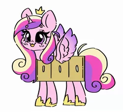 Size: 2250x2039 | Tagged: safe, artist:madkadd, derpibooru import, princess cadance, alicorn, pony, eyelashes, female, hoof shoes, horn, image, jpeg, mare, mi amore credenza, simple background, smiling, solo, white background, wings