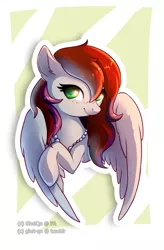 Size: 1260x1920 | Tagged: safe, artist:ghst-qn, derpibooru import, oc, oc:evening prose, unofficial characters only, pegasus, pony, female, freckles, image, jewelry, mare, necklace, pearl necklace, png