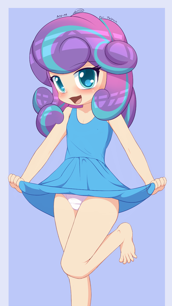 Size: 1080x1920 | Tagged: safe, artist:an-m, banned from derpibooru, ponybooru import, princess flurry heart, human, child, clothes, dress, feet, female, humanized, image, lolicon, panties, png, solo, solo female, underage, underwear, young