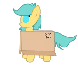 Size: 487x406 | Tagged: safe, artist:jerkface, derpibooru import, oc, oc:boxfilly, unofficial characters only, pegasus, pony, box, fake cutie mark, female, filly, image, pegasus oc, png, simple background, solo, transparent background, wings