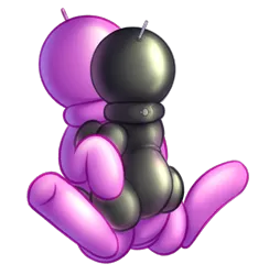 Size: 5864x6000 | Tagged: suggestive, artist:latexcut1e, derpibooru import, pony, air nozzle, ball hood, cuddling, duo, fetish, holding a pony, hug, image, inflatable, inflatable fetish, inflatable suit, inflation, latex, latex suit, png, poofsuit, rubber, shiny, simple background, sitting, transparent background