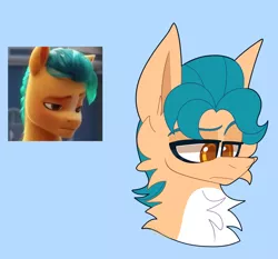 Size: 1748x1628 | Tagged: safe, artist:saveraedae, derpibooru import, hitch trailblazer, earth pony, pony, my little pony: a new generation, cheek fluff, chest fluff, ear fluff, g5, hitch is not amused, image, png, screenshot redraw, solo