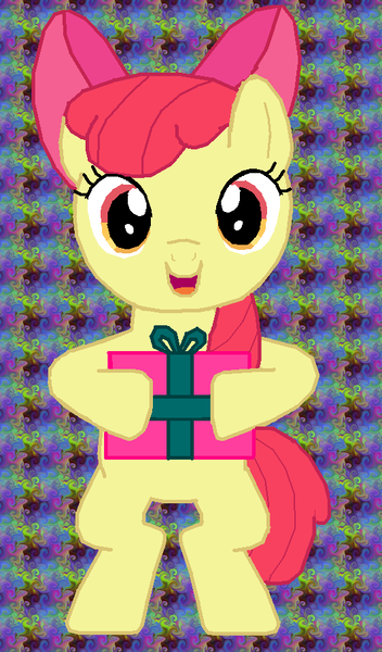 Size: 532x908 | Tagged: safe, artist:majkashinoda626, derpibooru import, apple bloom, earth pony, pony, bipedal, female, filly, image, png, present