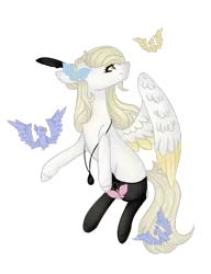 Size: 505x659 | Tagged: safe, artist:pokaparida, derpibooru import, oc, oc:mrochina, bird, pegasus, pony, clothes, female, image, mare, png, simple background, socks, solo, transparent background