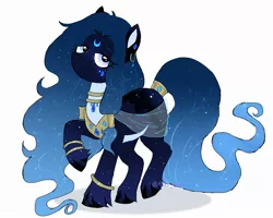 Size: 2500x2000 | Tagged: safe, artist:damon_ekel, derpibooru import, oc, unofficial characters only, earth pony, pony, bracelet, ethereal mane, female, hairband, image, jewelry, jpeg, lidded eyes, mare, solo, tail, tail band, unshorn fetlocks