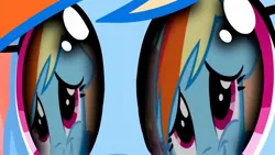 Size: 1920x1080 | Tagged: safe, derpibooru import, screencap, rainbow dash, hurricane fluttershy, magical mystery cure, a true true friend, eye reflection, image, jpeg, reflection