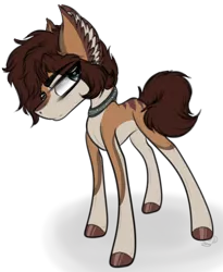 Size: 1580x1929 | Tagged: safe, artist:beamybutt, derpibooru import, oc, unofficial characters only, earth pony, pony, choker, ear fluff, earth pony oc, hoof polish, image, male, png, simple background, solo, stallion, transparent background