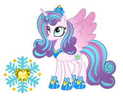 Size: 1019x800 | Tagged: safe, artist:madlilon2051, derpibooru import, princess flurry heart, alicorn, pony, base used, crown, eyelashes, female, hoof shoes, horn, image, jewelry, mare, older, older flurry heart, peytral, png, regalia, simple background, smiling, solo, transparent background, wings