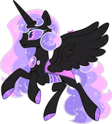 Size: 2484x2731 | Tagged: safe, artist:kurosawakuro, derpibooru import, oc, unofficial characters only, alicorn, changepony, hybrid, pony, female, image, magical lesbian spawn, mare, offspring, parent:princess celestia, parent:queen chrysalis, parents:chryslestia, png, simple background, solo, transparent background