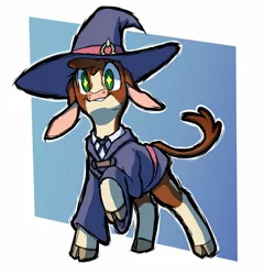 Size: 1316x1369 | Tagged: safe, artist:swayedy, derpibooru import, them's fightin' herds, arizona (tfh), clothes, community related, costume, halloween, halloween costume, hat, holiday, image, jpeg, witch hat