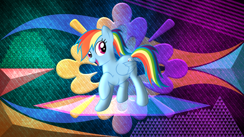 Size: 3840x2160 | Tagged: safe, artist:laszlvfx, artist:slb94, derpibooru import, edit, rainbow dash, pony, alternate hairstyle, image, png, solo, wallpaper, wallpaper edit