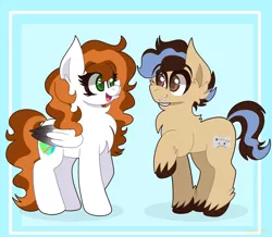 Size: 2294x2000 | Tagged: safe, artist:saveraedae, derpibooru import, earth pony, pegasus, pony, female, image, looking at each other, looking at someone, male, mare, png, raised hoof, shadow, solo, stallion, unshorn fetlocks