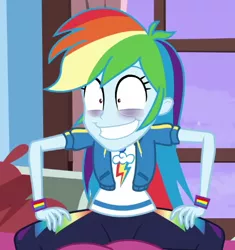 Size: 474x504 | Tagged: safe, derpibooru import, screencap, rainbow dash, equestria girls, equestria girls series, holidays unwrapped, spoiler:eqg series (season 2), blizzard or bust, cropped, image, png, rainbow dash is best facemaker, solo