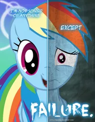 Size: 2158x2780 | Tagged: safe, artist:tehjadeh, derpibooru import, rainbow dash, pegasus, pony, 2011, dual persona, dual personality, female, high res, image, jpeg, mare, poster, solo, two sided posters