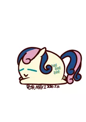 Size: 1000x1414 | Tagged: safe, artist:1395088159, derpibooru import, part of a set, bon bon, sweetie drops, earth pony, pony, chubbie, eyes closed, female, image, jpeg, simple background, solo, white background