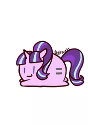 Size: 1000x1414 | Tagged: safe, artist:1395088159, derpibooru import, part of a set, starlight glimmer, pony, unicorn, chubbie, equal cutie mark, eyes closed, female, image, jpeg, s5 starlight, simple background, solo, translation request, white background