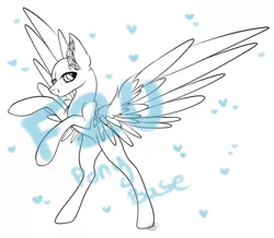 Size: 3509x3061 | Tagged: safe, artist:beamybutt, derpibooru import, oc, unofficial characters only, pegasus, pony, base, ear fluff, image, lineart, pegasus oc, png, rearing, simple background, solo, white background, wings