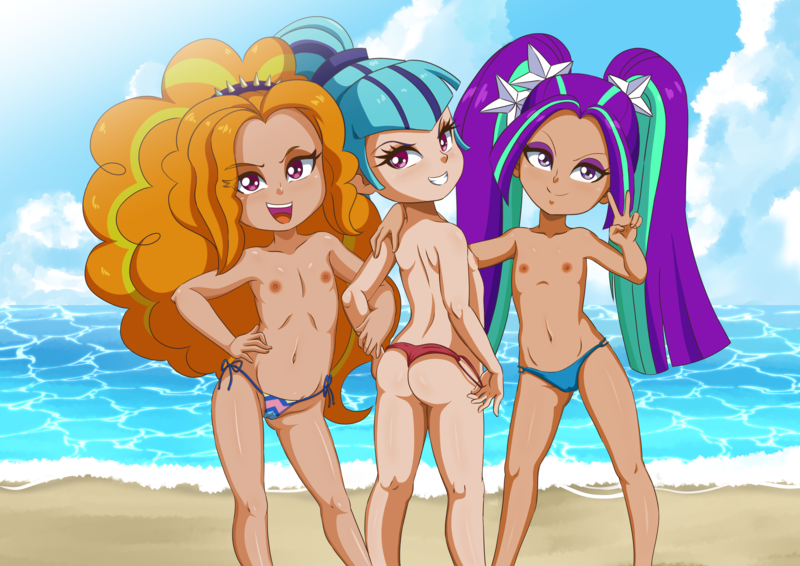 Size: 4093x2894 | Tagged: questionable, artist:the-dark-mangaka, banned from derpibooru, edit, ponybooru import, adagio dazzle, aria blaze, sonata dusk, equestria girls, bikini, cameltoe, child, clothes, female, females only, human edit, image, lolicon, nipples, nudity, partial nudity, png, sonata donk, swimsuit, the dazzlings, topless, trio, trio female, underage, young, younger