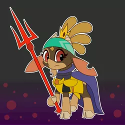 Size: 4000x4000 | Tagged: safe, artist:mrneo, derpibooru import, goat, them's fightin' herds, armor, asgore dreemurr, bandana, cape, clothes, community related, crossover, crown, image, jewelry, jpeg, regalia, shanty (tfh), solo, trident, undertale