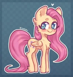 Size: 1280x1351 | Tagged: safe, artist:ryodso, derpibooru import, fluttershy, pegasus, pony, beanbrows, blushing, chest fluff, cute, ear fluff, eyebrows, female, heart, heart eyes, image, jpeg, leg fluff, mare, shyabetes, solo, wingding eyes