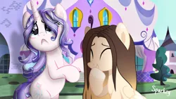 Size: 1280x724 | Tagged: safe, artist:cindydreamlight, artist:starsparkz201, derpibooru import, oc, oc:cindy, unofficial characters only, pegasus, pony, unicorn, female, image, jpeg, mare