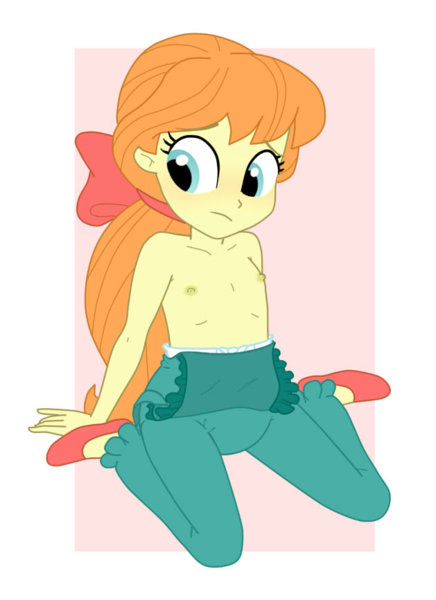 Size: 629x866 | Tagged: questionable, banned from derpibooru, deleted from derpibooru, derpibooru import, edit, megan williams, human, equestria girls, accessories, bow, clothes, diaper, diaper edit, diaper fetish, diaper under clothes, eyebrows, eyelashes, female, fetish, frown, image, lolicon, nipples, nudity, overalls, pants, png, ponytail, shoes, simple background, solo, solo female, underage
