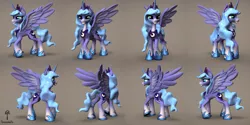 Size: 4320x2160 | Tagged: safe, artist:teonanakatle, derpibooru import, princess luna, pony, 3d, image, png, solo